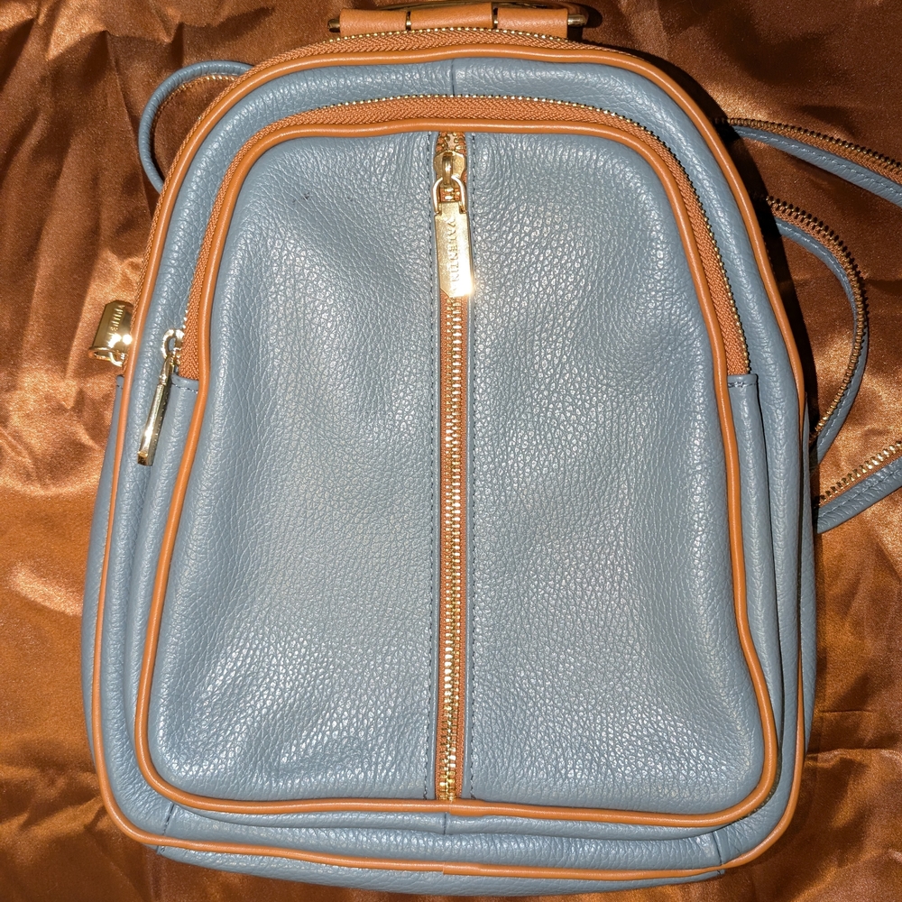 Valentina Blue and Tan Backpack